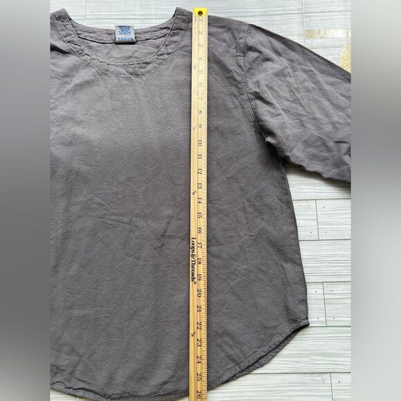 Sea Breeze Women Gray Shirt, 100% Cotton, Made in USA, Resortwear, Coastal Vibes - Picture 3 of 5